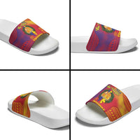 Andorra Christmas Slide Sandals Coat Of Arms With Wreath Xmas - Wonder Print Shop