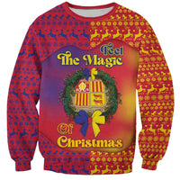 Andorra Christmas Sweatshirt Coat Of Arms With Wreath Xmas - Wonder Print Shop