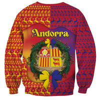 Andorra Christmas Sweatshirt Coat Of Arms With Wreath Xmas - Wonder Print Shop