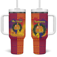 Andorra Christmas Tumbler With Handle Coat Of Arms With Wreath Xmas - Wonder Print Shop