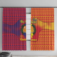 Andorra Christmas Window Curtain Coat Of Arms With Wreath Xmas - Wonder Print Shop
