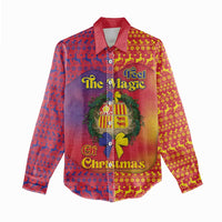 Andorra Christmas Women Casual Shirt Coat Of Arms With Wreath Xmas - Wonder Print Shop