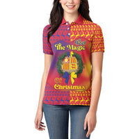 Andorra Christmas Women Polo Shirt Coat Of Arms With Wreath Xmas - Wonder Print Shop