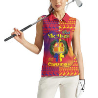 Andorra Christmas Women Sleeveless Polo Shirt Coat Of Arms With Wreath Xmas - Wonder Print Shop