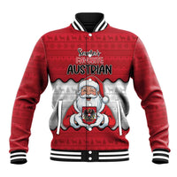 Austria Christmas Baseball Jacket Santa Is Favorite Austrian - Wonder Print Shop