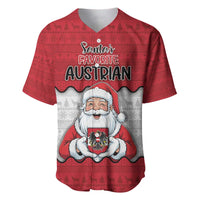 Austria Christmas Baseball Jersey Santa Is Favorite Austrian - Wonder Print Shop