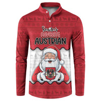 Austria Christmas Button Sweatshirt Santa Is Favorite Austrian - Wonder Print Shop