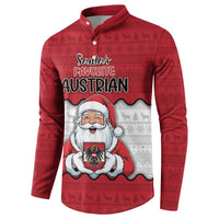 Austria Christmas Button Sweatshirt Santa Is Favorite Austrian - Wonder Print Shop