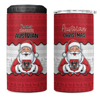 Austria Christmas 4 in 1 Can Cooler Tumbler Santa Is Favorite Austrian - Wonder Print Shop