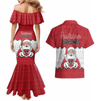 Austria Christmas Couples Matching Mermaid Dress and Hawaiian Shirt Santa Is Favorite Austrian - Wonder Print Shop