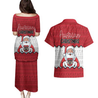 Austria Christmas Couples Matching Puletasi and Hawaiian Shirt Santa Is Favorite Austrian - Wonder Print Shop