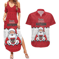 Austria Christmas Couples Matching Summer Maxi Dress and Hawaiian Shirt Santa Is Favorite Austrian - Wonder Print Shop
