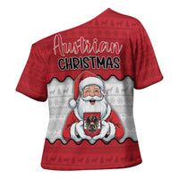 Austria Christmas Cross Shoulder Shirt Santa Is Favorite Austrian - Wonder Print Shop