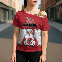 Austria Christmas Cross Shoulder Shirt Santa Is Favorite Austrian - Wonder Print Shop