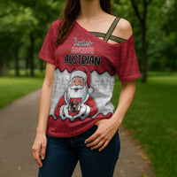 Austria Christmas Cross Shoulder Shirt Santa Is Favorite Austrian - Wonder Print Shop