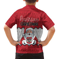 Austria Christmas Family Matching Off Shoulder Short Dress and Hawaiian Shirt Santa Is Favorite Austrian - Wonder Print Shop