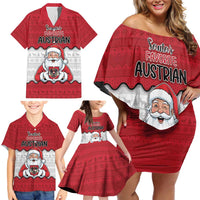 Austria Christmas Family Matching Off Shoulder Short Dress and Hawaiian Shirt Santa Is Favorite Austrian - Wonder Print Shop