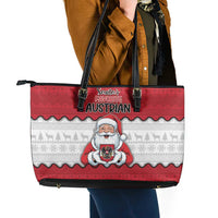 Austria Christmas Leather Tote Bag Santa Is Favorite Austrian - Wonder Print Shop