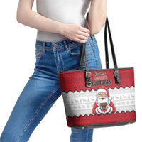 Austria Christmas Leather Tote Bag Santa Is Favorite Austrian - Wonder Print Shop
