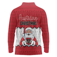 Austria Christmas Long Sleeve Polo Shirt Santa Is Favorite Austrian - Wonder Print Shop