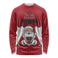 Austria Christmas Long Sleeve Shirt Santa Is Favorite Austrian - Wonder Print Shop