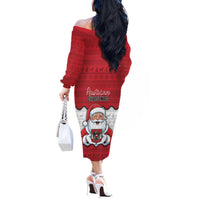 Austria Christmas Off The Shoulder Long Sleeve Dress Santa Is Favorite Austrian - Wonder Print Shop