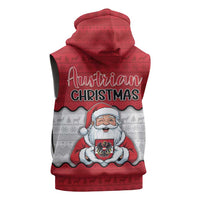 Austria Christmas Sleeveless Zip Hoodie Santa Is Favorite Austrian - Wonder Print Shop