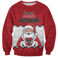 Austria Christmas Sweatshirt Santa Is Favorite Austrian - Wonder Print Shop