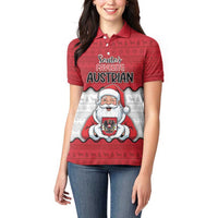Austria Christmas Women Polo Shirt Santa Is Favorite Austrian - Wonder Print Shop