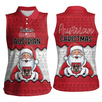 Austria Christmas Women Sleeveless Polo Shirt Santa Is Favorite Austrian - Wonder Print Shop