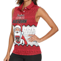 Austria Christmas Women Sleeveless Polo Shirt Santa Is Favorite Austrian - Wonder Print Shop