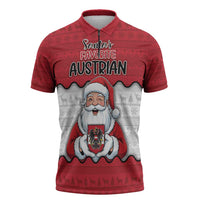 Austria Christmas Zipper Polo Shirt Santa Is Favorite Austrian - Wonder Print Shop