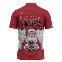 Austria Christmas Zipper Polo Shirt Santa Is Favorite Austrian - Wonder Print Shop
