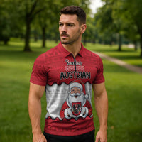 Austria Christmas Zipper Polo Shirt Santa Is Favorite Austrian - Wonder Print Shop