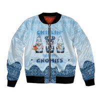 Chillin With My Gnomies Bomber Jacket Merry Christmas - Wonder Print Shop