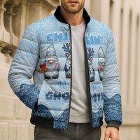 Chillin With My Gnomies Bomber Puffer Jacket Merry Christmas - Wonder Print Shop
