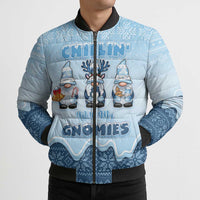 Chillin With My Gnomies Bomber Puffer Jacket Merry Christmas - Wonder Print Shop