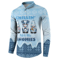 Chillin With My Gnomies Button Sweatshirt Merry Christmas - Wonder Print Shop