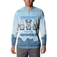 Chillin With My Gnomies Button Sweatshirt Merry Christmas - Wonder Print Shop
