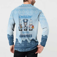 Chillin With My Gnomies Button Sweatshirt Merry Christmas - Wonder Print Shop
