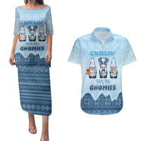 Chillin With My Gnomies Couples Matching Puletasi and Hawaiian Shirt Merry Christmas - Wonder Print Shop