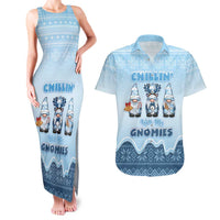 Chillin With My Gnomies Couples Matching Tank Maxi Dress and Hawaiian Shirt Merry Christmas - Wonder Print Shop