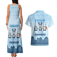 Chillin With My Gnomies Couples Matching Tank Maxi Dress and Hawaiian Shirt Merry Christmas - Wonder Print Shop