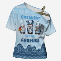 Chillin With My Gnomies Cross Shoulder Shirt Merry Christmas - Wonder Print Shop