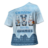 Chillin With My Gnomies Cross Shoulder Shirt Merry Christmas - Wonder Print Shop