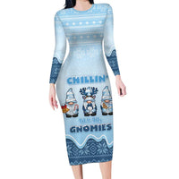 Chillin With My Gnomies Family Matching Long Sleeve Bodycon Dress and Hawaiian Shirt Merry Christmas - Wonder Print Shop