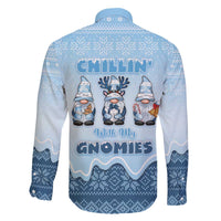 Chillin With My Gnomies Family Matching Off The Shoulder Long Sleeve Dress and Hawaiian Shirt Merry Christmas - Wonder Print Shop