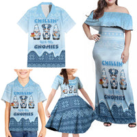 Chillin With My Gnomies Family Matching Off Shoulder Maxi Dress and Hawaiian Shirt Merry Christmas - Wonder Print Shop