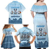 Chillin With My Gnomies Family Matching Off Shoulder Maxi Dress and Hawaiian Shirt Merry Christmas - Wonder Print Shop