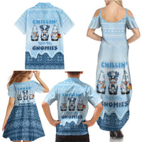 Chillin With My Gnomies Family Matching Summer Maxi Dress and Hawaiian Shirt Merry Christmas - Wonder Print Shop